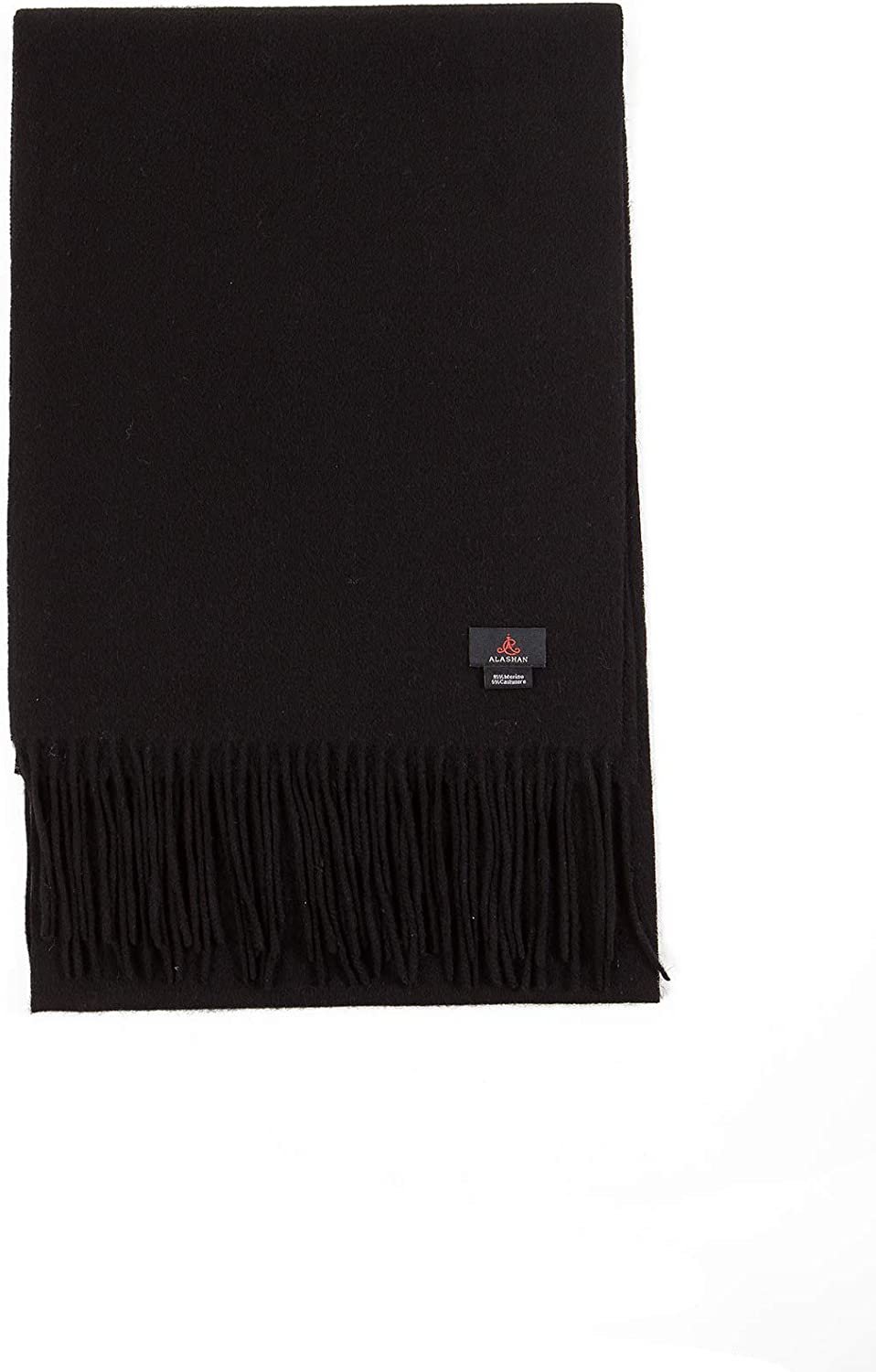 Alashan Cashmere Merino Blend Woven Scarf | Ebony (Black)