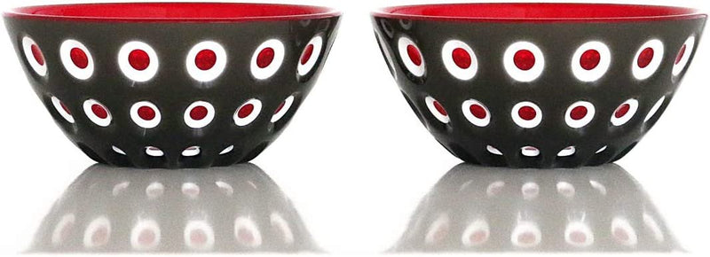 Guzzini Le Murrine Small Serving Bowl | Black & Red | Set of 2