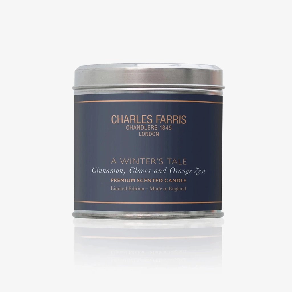 Charles Farris A Winter's Tale Scented Candle in a Tin Fragrances of Orange Zest Cinnamon & Cloves 210g Winter Classic Fragrances