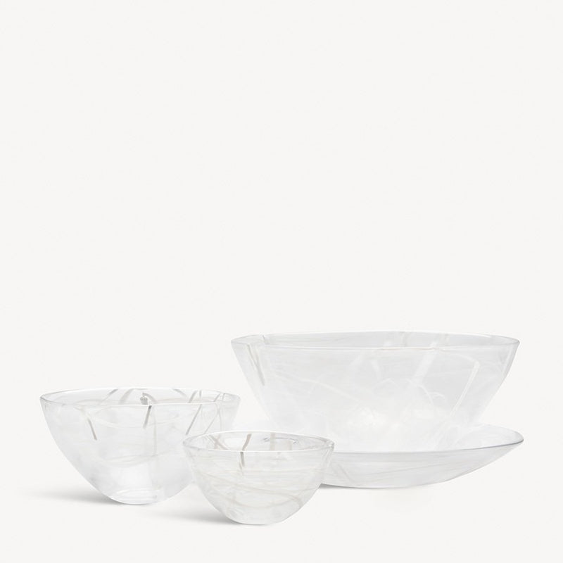 Kosta Boda Contrast Bowl White/White Medium