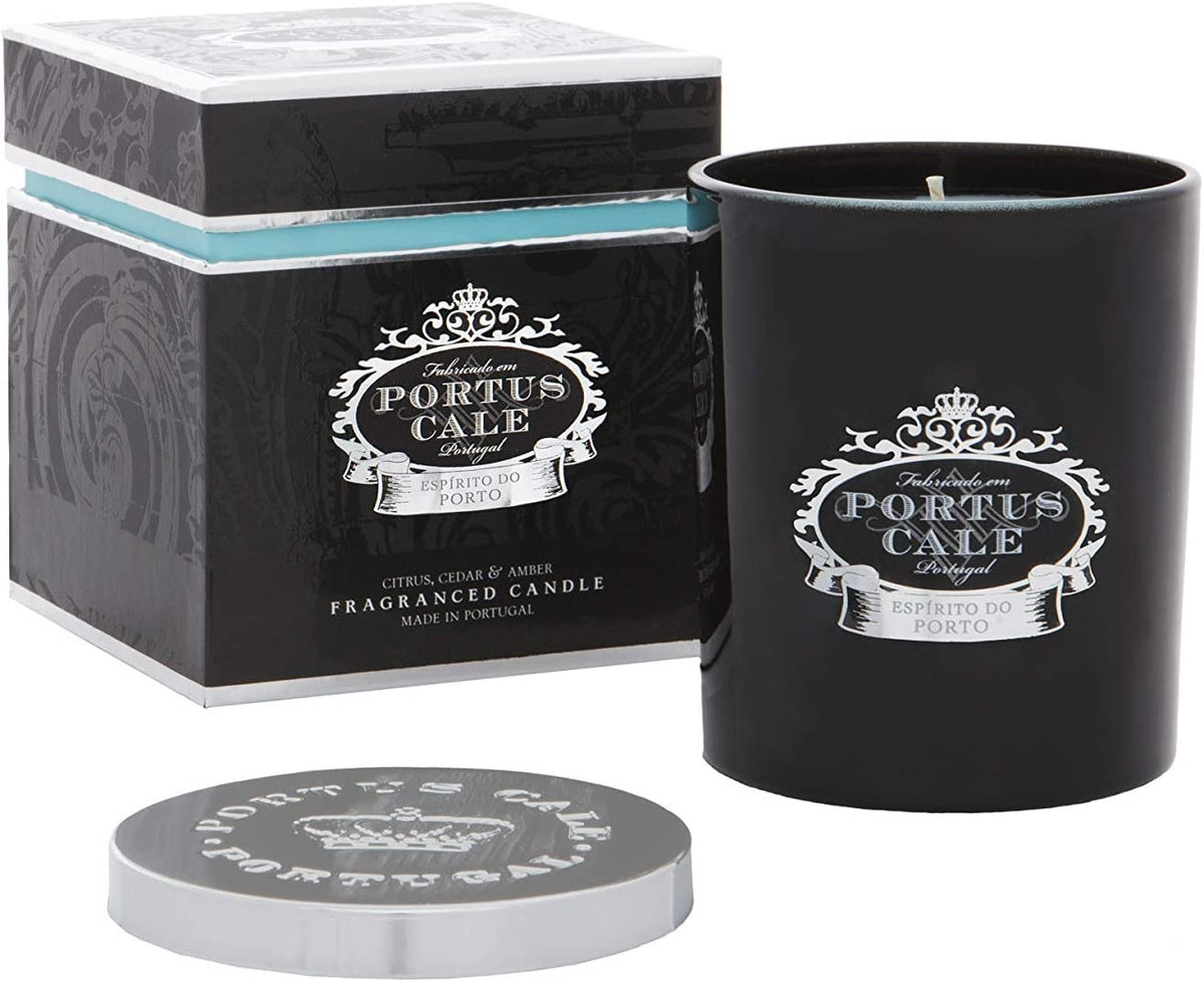 Portus Cale Black Edition Luxury Scented Candle | Citrus, Cedar, Amber