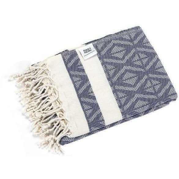 Navy Cygnus Turkish Towel - Home Decors Gifts online | Fragrance, Drinkware, Kitchenware & more - Fina Tavola