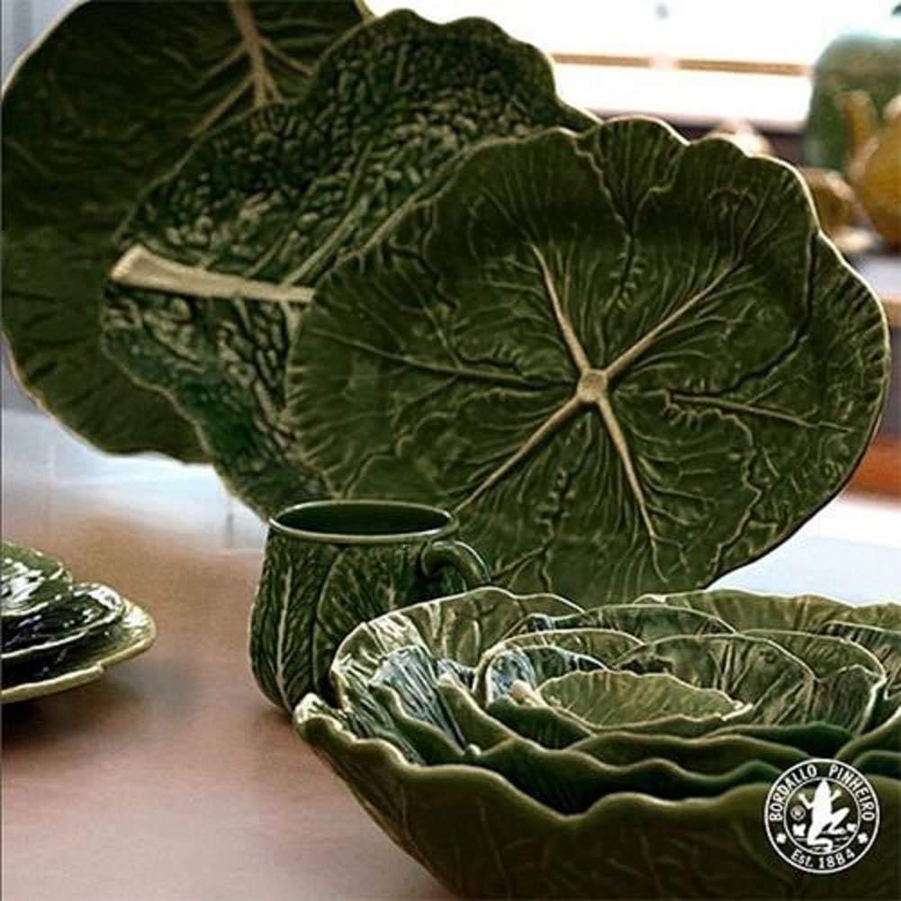 Bordallo Pinheiro 6 Ounce Green Cabbage Bowl, Set of 4