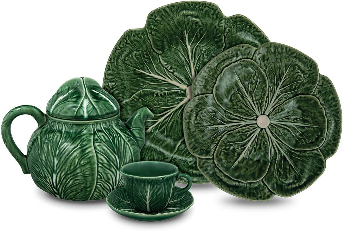 Green Cabbage Dinner Plates | Set of 4