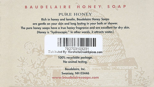 Baudelaire Pure Honey Bar Soap Moisturizing Gift Box | Set of 2
