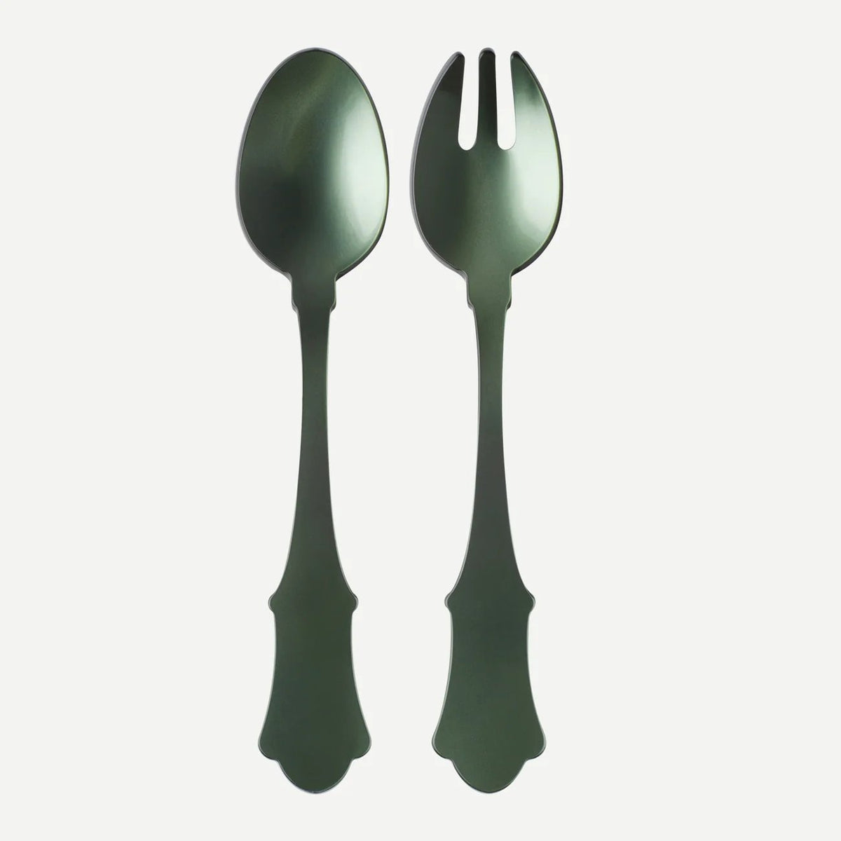 Old Fashion Honorine Salad Serving Set  |  Dark Green