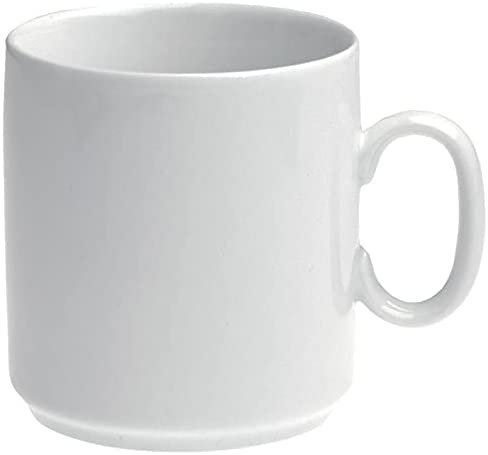 Les Essentiels Porcelain White Coffee Mug | 11.15 oz | Set of 6
