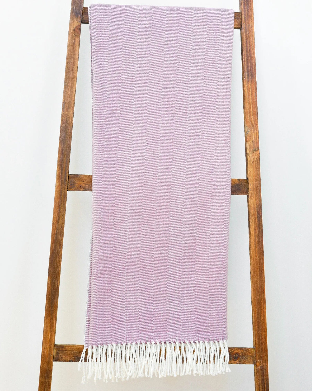 Adirondack Herringbone Throw Soft Cotton Blend | Smokey Plum