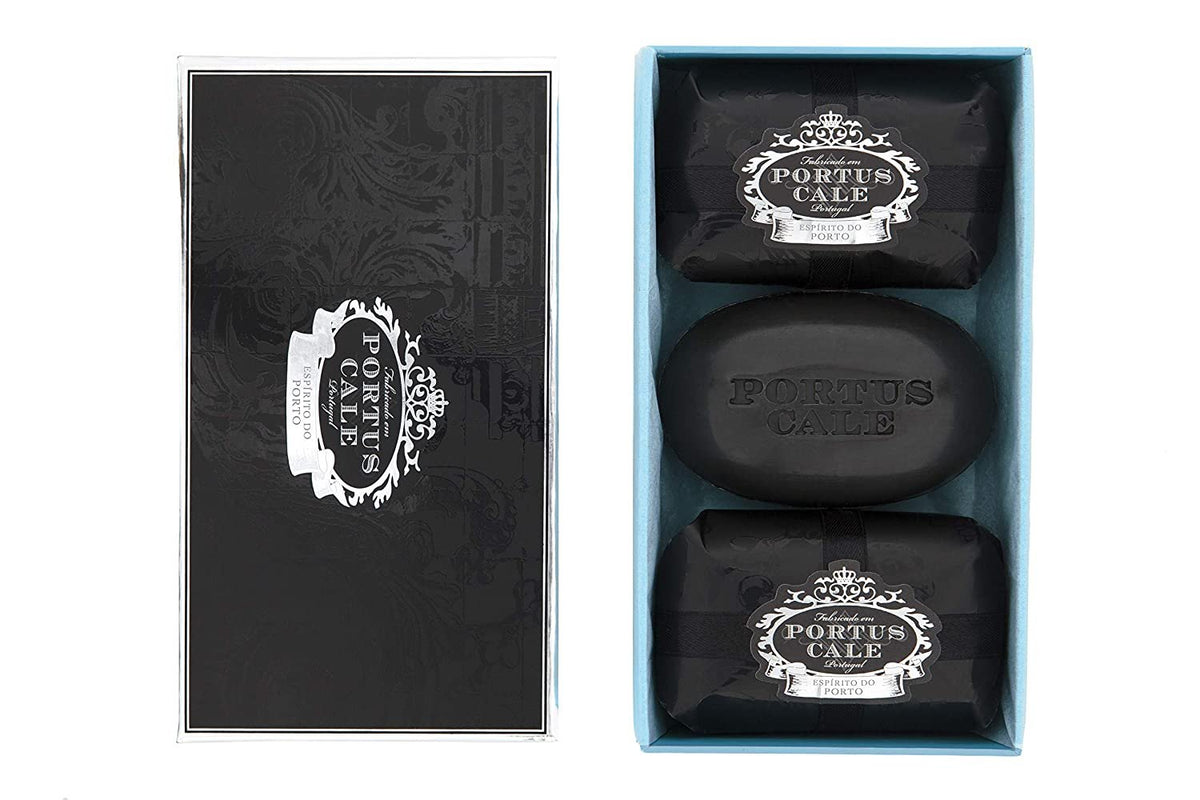 Portus Cale Black Edition Luxury Bar Soaps Gift Set | Citrus, Cedar & Amber