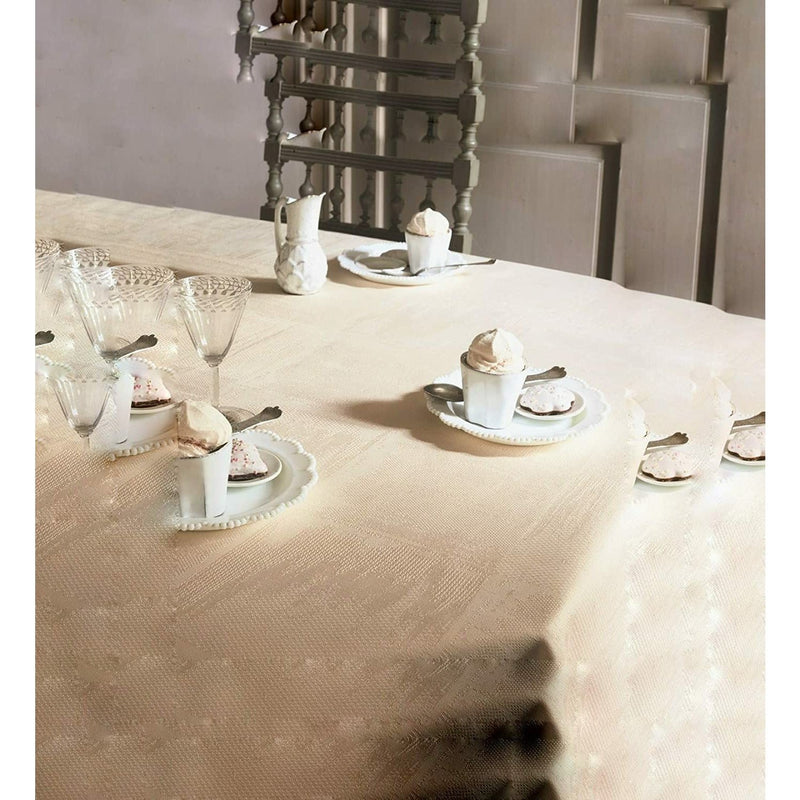 Garnier-Thiebaut Tablecloth Mille Twille Ecru de Blanc 71" Square - Home Decors Gifts online | Fragrance, Drinkware, Kitchenware & more - Fina Tavola