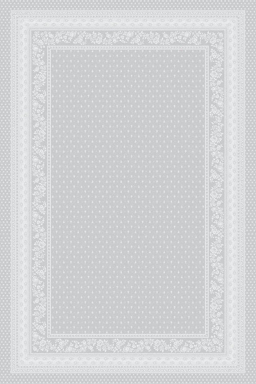 Jacquard Gray Rectangular Provencal Tablecloth | 63" x 118" | Easy Care Luxury French Linen