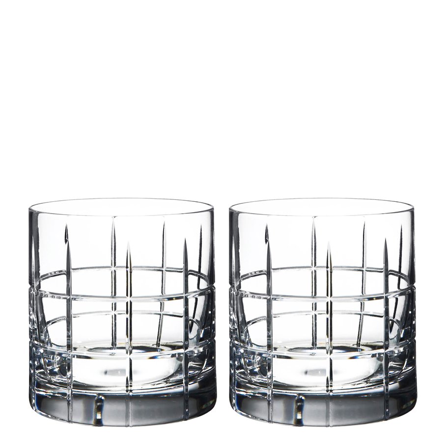 Orrefors Street Double Old Fashioned Crystal Glasses | Set of 2