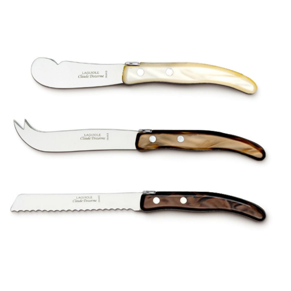 Laguiole Berlingot Breakfast Knives Set of 3 Neutral Colors - Thumbnail 5