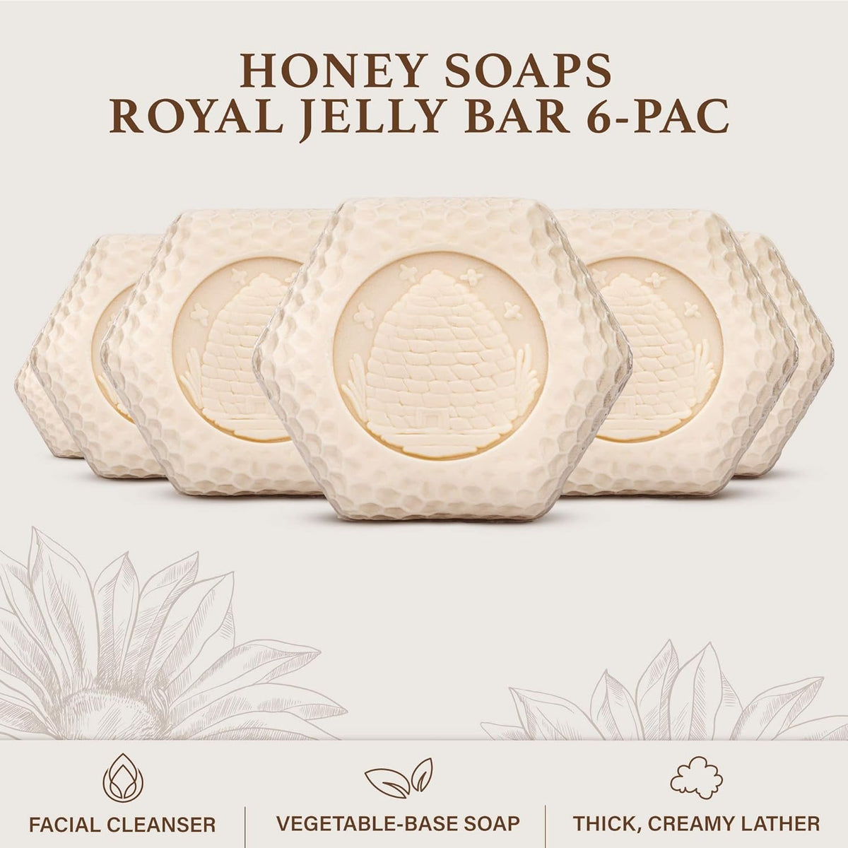 Baudelaire Honey Royal Jelly Bar Soap Gift Set Moisturizing | Set of 6