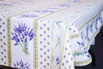 Lavender Cream Provencal Tablecloth | 52" x 72" | Easy Care Coated Cotton