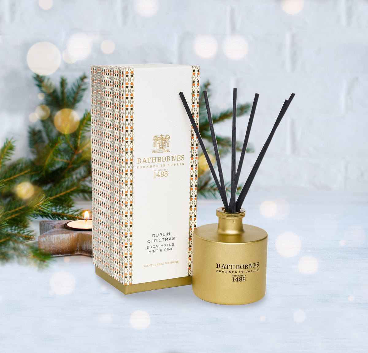 Dublin Christmas Scented Reed Diffuser | Eucalyptus, Mint & Pine