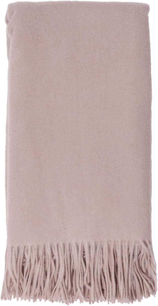 The Classic Throw Mongolian Cashmere & Merino Blend | Bisque (Light Pink))