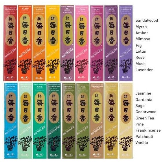 Nippon Kodo Morning Star Assortment of Morning Star 18 fragrances, Japanese Quality Incense - Home Decors Gifts online | Fragrance, Drinkware, Kitchenware & more - Fina Tavola