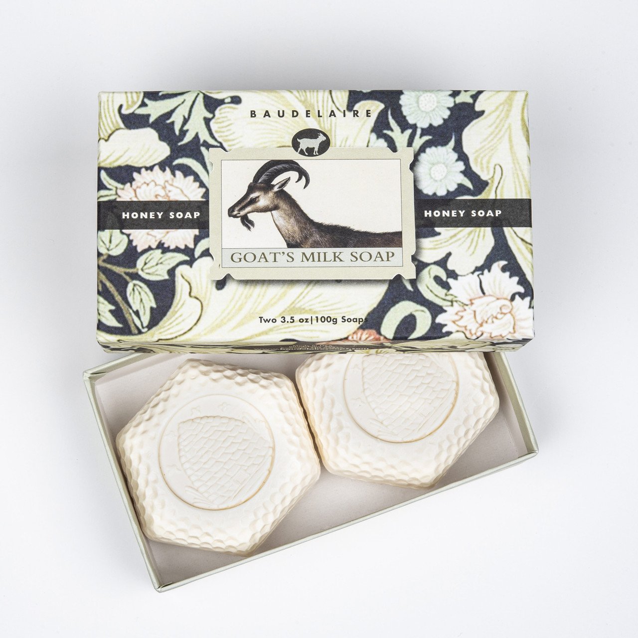 Baudelaire Goats Milk Honey Bar Soap Moisturizing Gift Box | Set of 2