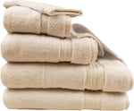 Garnier Thiebaut Elea 600GSM Bath Towels Set - 6pcs 100% Cotton Contains 2 Bath Towels, 2 Guest Towels, 2 Mittens - Super Soft Zero Twist (Ivory Cream)