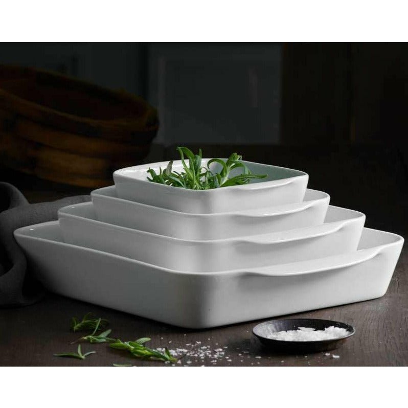 Pillivuyt White Porcelain Square Lasagne Baker - Thumbnail 3