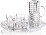 Tiffany 6 Piece Serving Set | Pitcher, Tray & Tumblers | Clear