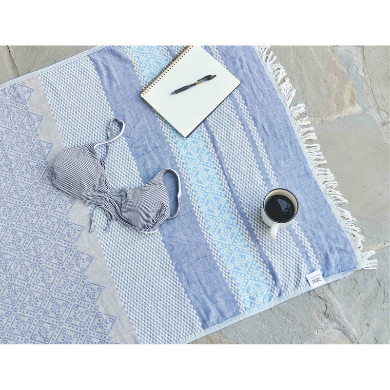 Blue Aquarius Turkish Towel - Home Decors Gifts online | Fragrance, Drinkware, Kitchenware & more - Fina Tavola