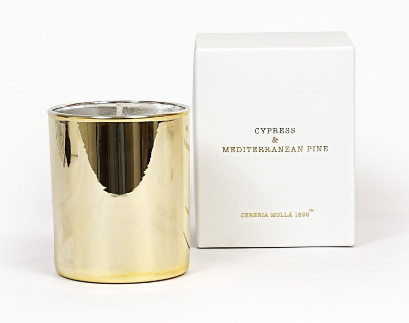 Luxury Scented Gold Candle | Cypress & Mediterranean Pine | 8oz