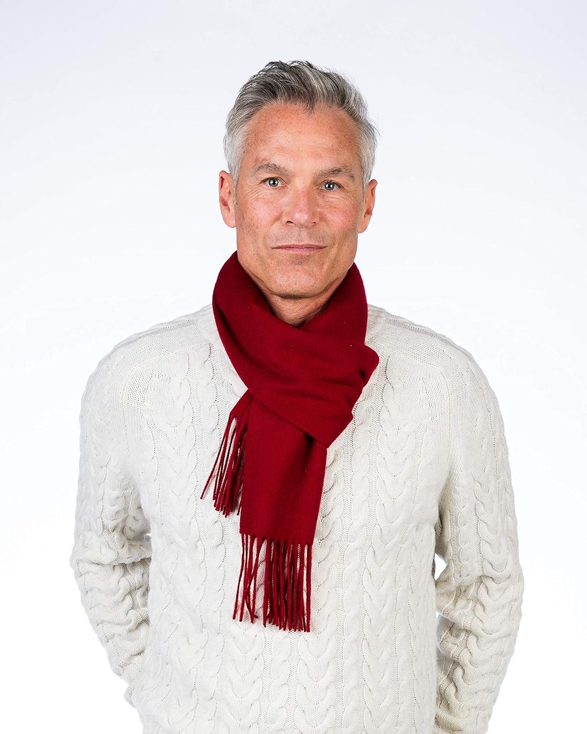 Cashmere Blend Woven Scarf | Claret (Wine)