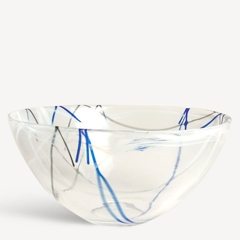 Kosta Boda Contrast Glass Bowl in White | Large