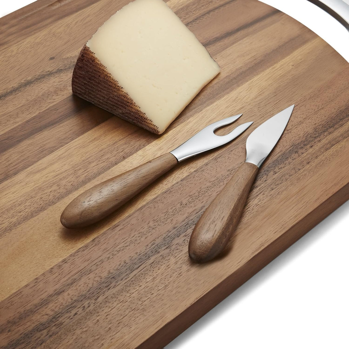 Nambe Curvo Cheese Set | Cheese Knife and Fork Utensil Set for Charcuterie Board