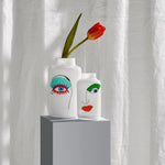 Mini Magnolia Rock & Pop White Vase | Small | Orange Lips