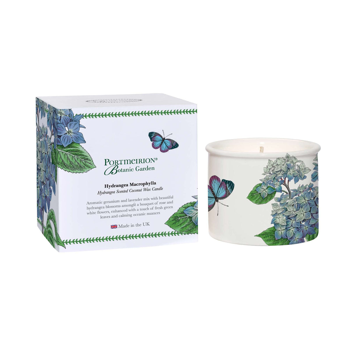 Botanic Scented Candle Ceramic Timeless Collection | Hydrangea Flower