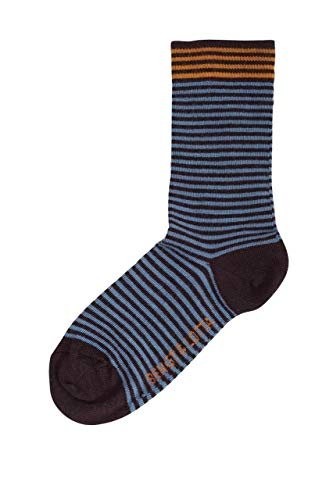 Bengt & Lotta Merino Wool Blue & Black Stripes Socks "Axel" | Small