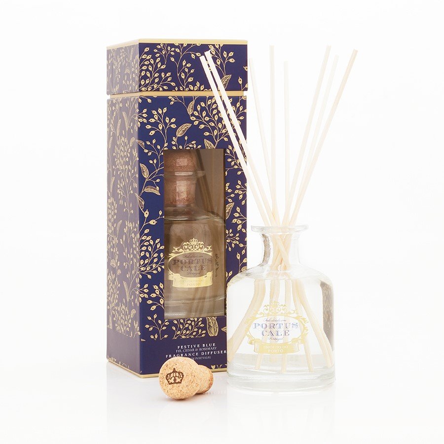 Portus Cale Festive Blue Reed Diffuser | 100ml | Fir, Cedar & Rosemary