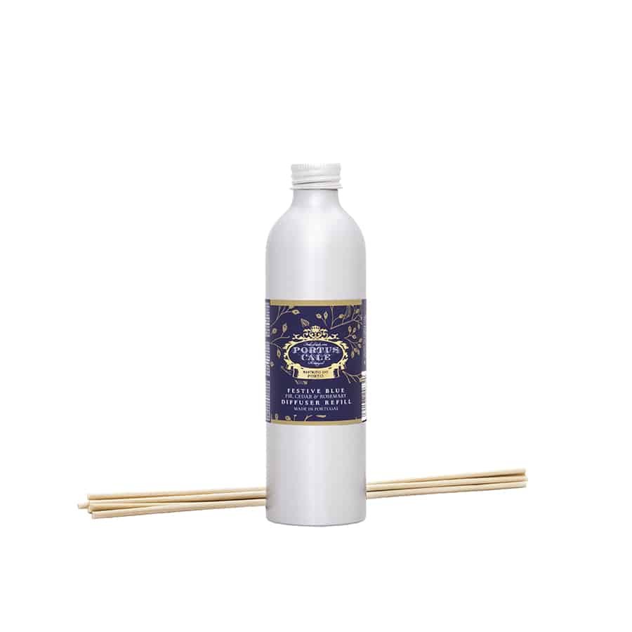 Portus Cale Festive Blue Diffuser Refill | 250ml | Fir, Cedar & Rosemary