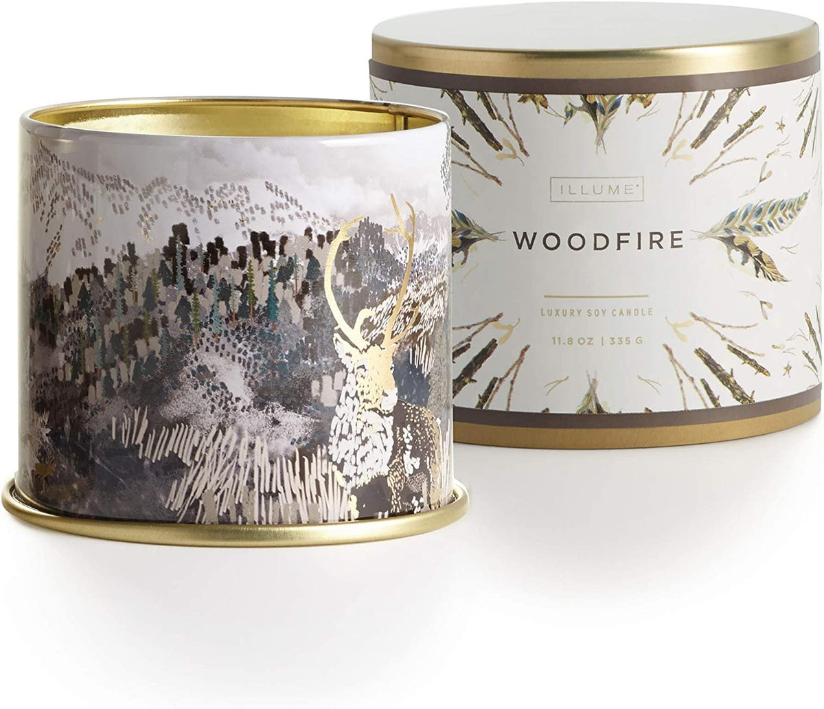 Large Soy Candle in Vanity Tin | Woodfire