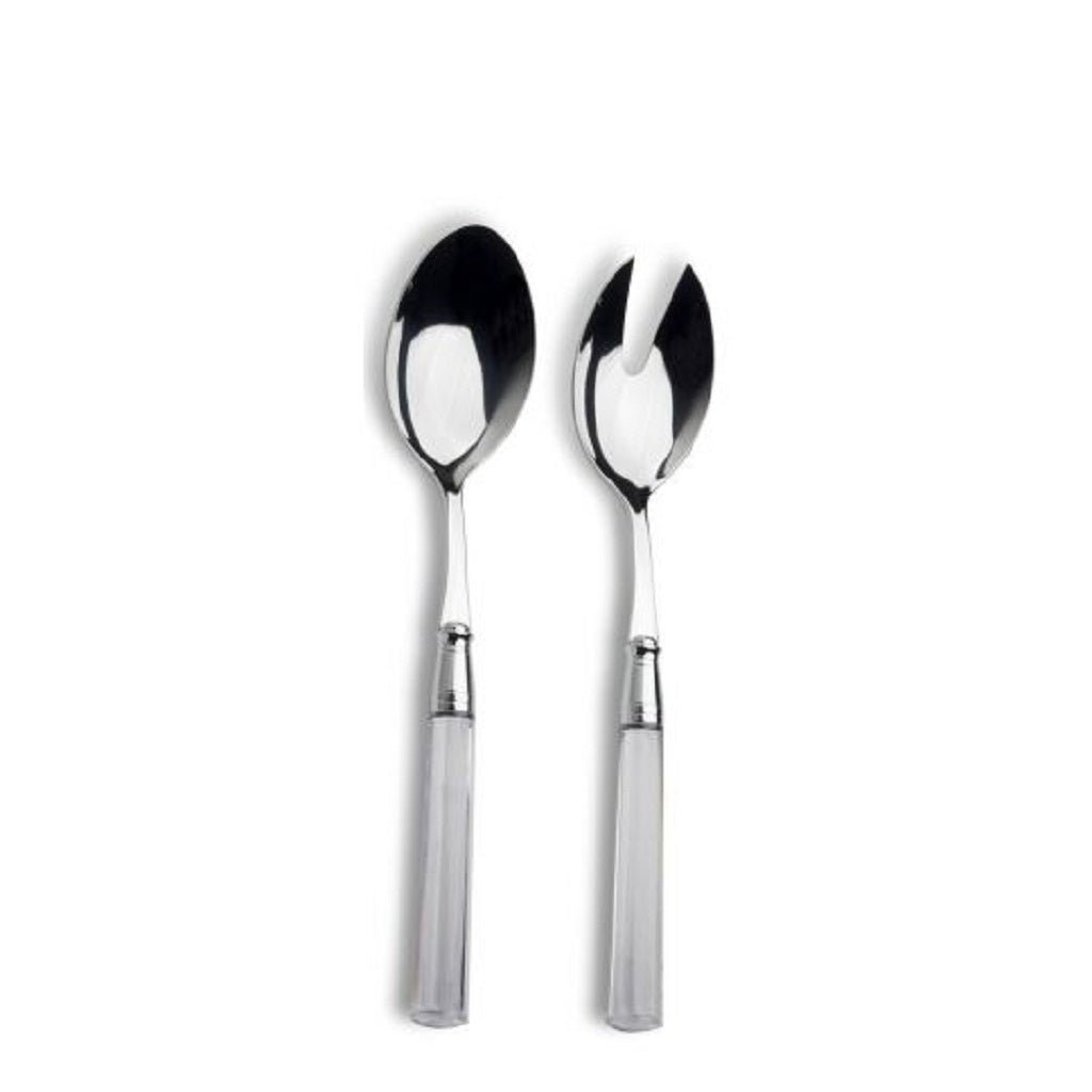 Capdeco Doric Salad Serving Set | Clear Acrylic 18/10 Stainless Steel | France