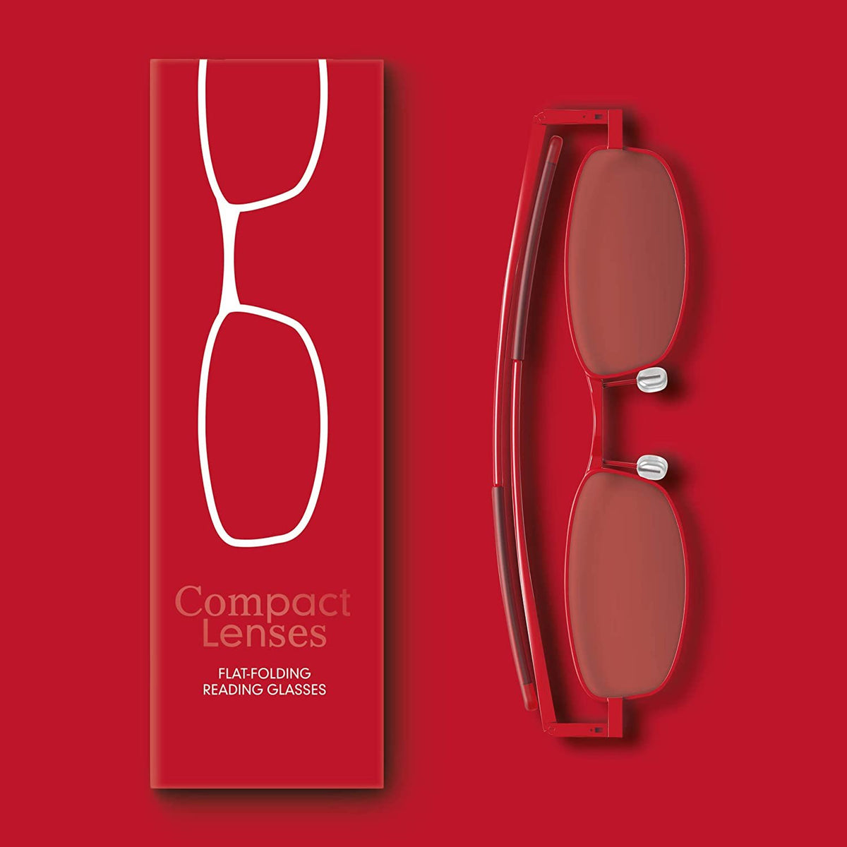 Compact Lenses Flat Folding-Reading Glasses-Chilli +3.0