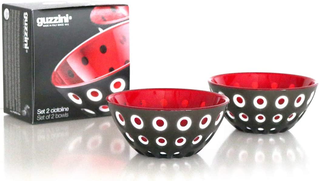 Guzzini Le Murrine Small Serving Bowl | Black & Red | Set of 2