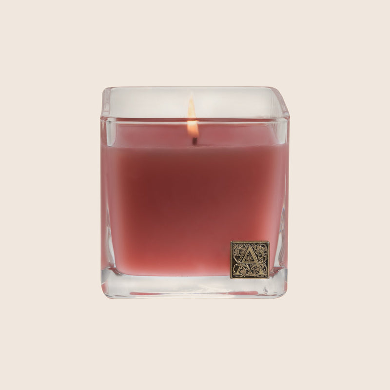 Aromatique Cube Glass Scented Candle | Pomelo Pomegranate 12oz