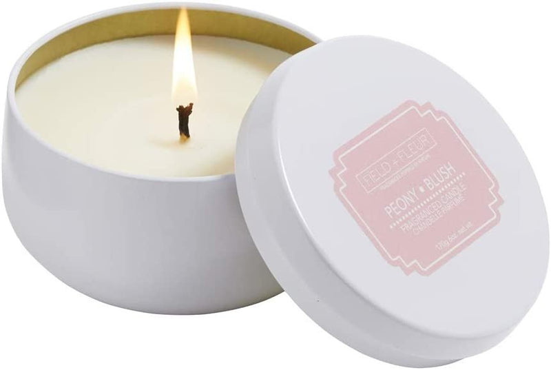 Scented Candle in a White Tin | Peony Blush