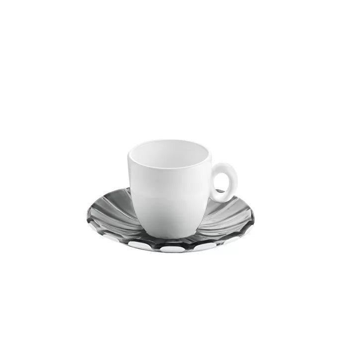 Grace Espresso Cup & Saucer | Grey | Set of 2