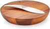Nambe Harmony Charcuterie & Cheese Board with Knife | Made of Acacia Wood and Stainless Steel