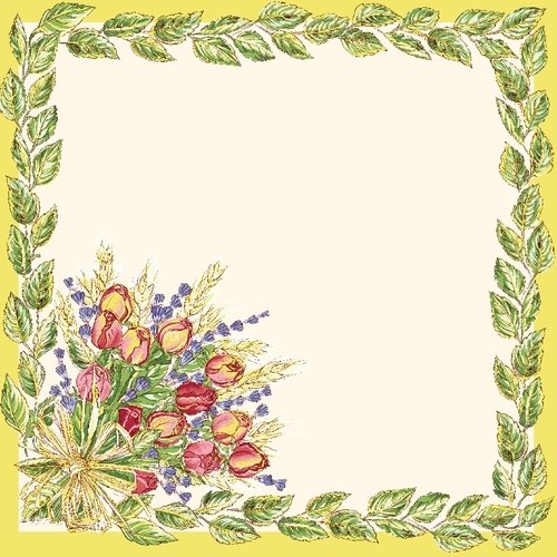 Provencal Traditional Cloth Napkins | Set of 4 | Roses & Lavander & Wheat (Rose Lavande)