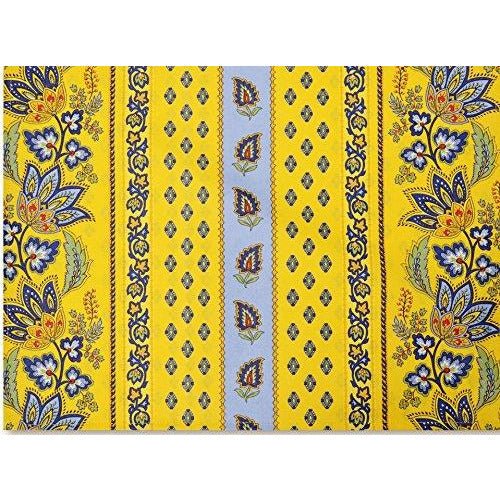 Lisa Yellow & French Blue Coated Cotton Tablecloth 60” x 120” - Home Decors Gifts online | Fragrance, Drinkware, Kitchenware & more - Fina Tavola