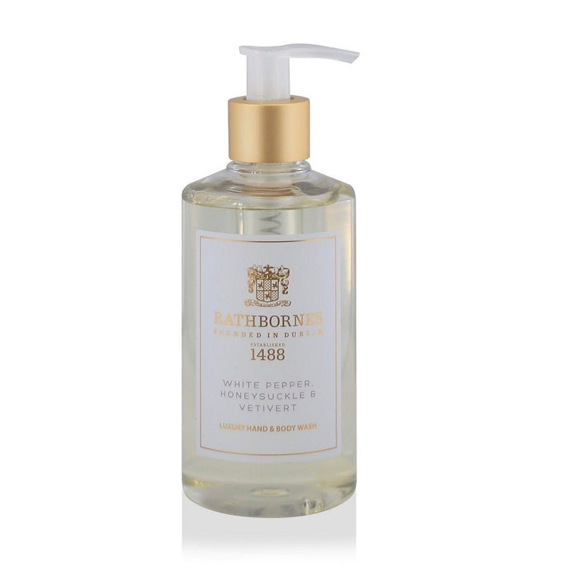 Rathbornes Liquid Soap White Pepper, Honeysuckle and Vetiver Hand & Body Luxury Soap - Home Decors Gifts online | Fragrance, Drinkware, Kitchenware & more - Fina Tavola
