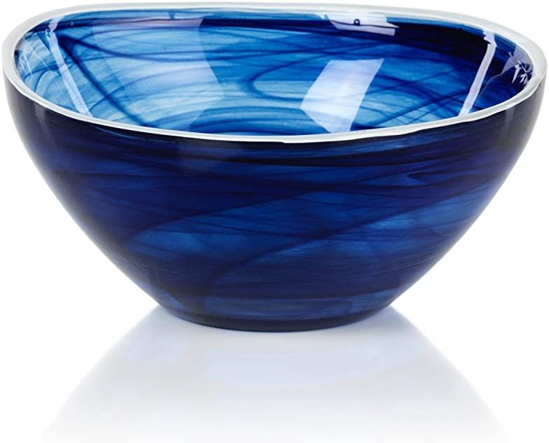 Monte Carlo Decorative Bowls | Small Glass Indigo Alabaster  | Set of 6