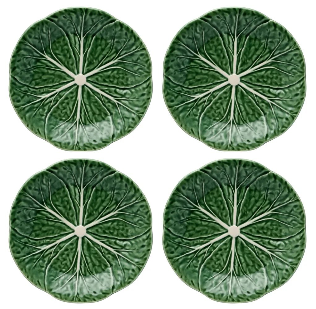 Green Cabbage Dessert Plates | Set of 4