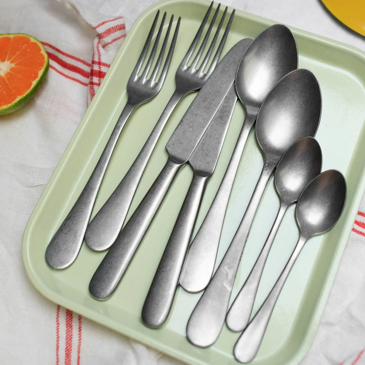 Marius Vintage Flatware Set 5 Piece Place Setting  | Vintage Stainless Steel